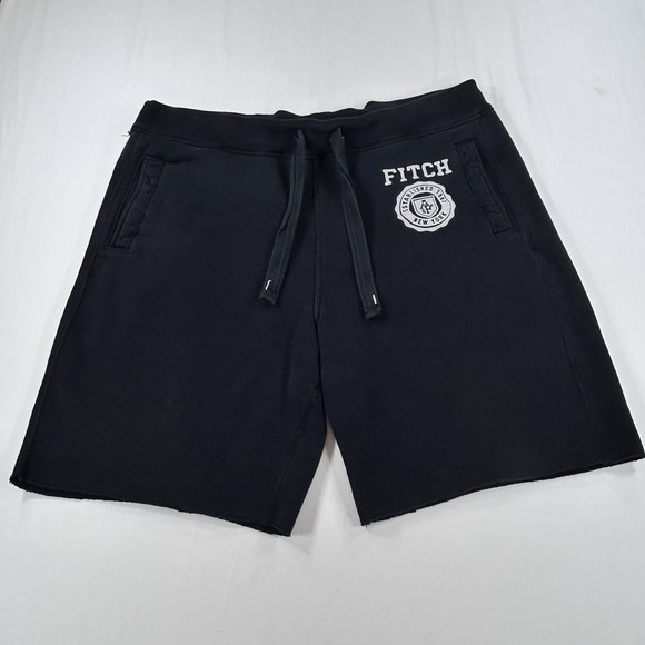 Abercrombie & Fitch Other - Abercrombie & Fitch Shorts Men XL Black Sweat 8" Fleece Graphic Casual Y2K
